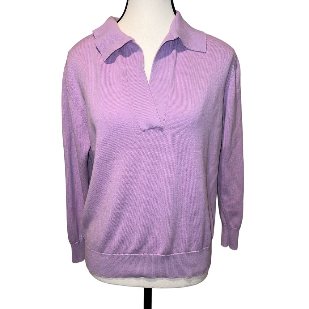 Pact Split Neck Collared Polo Sweater Organic Cot… - image 3